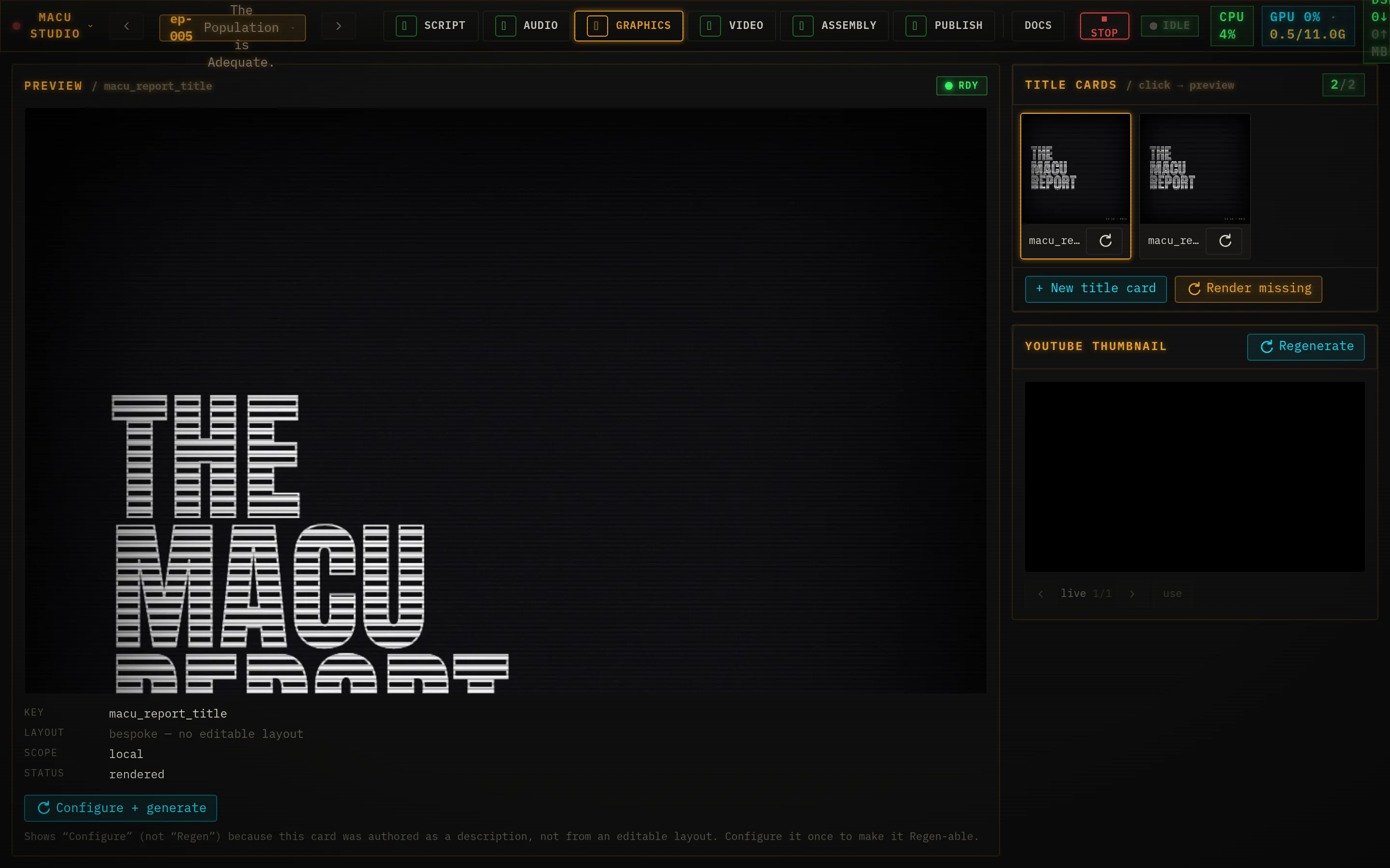 Graphics title cards