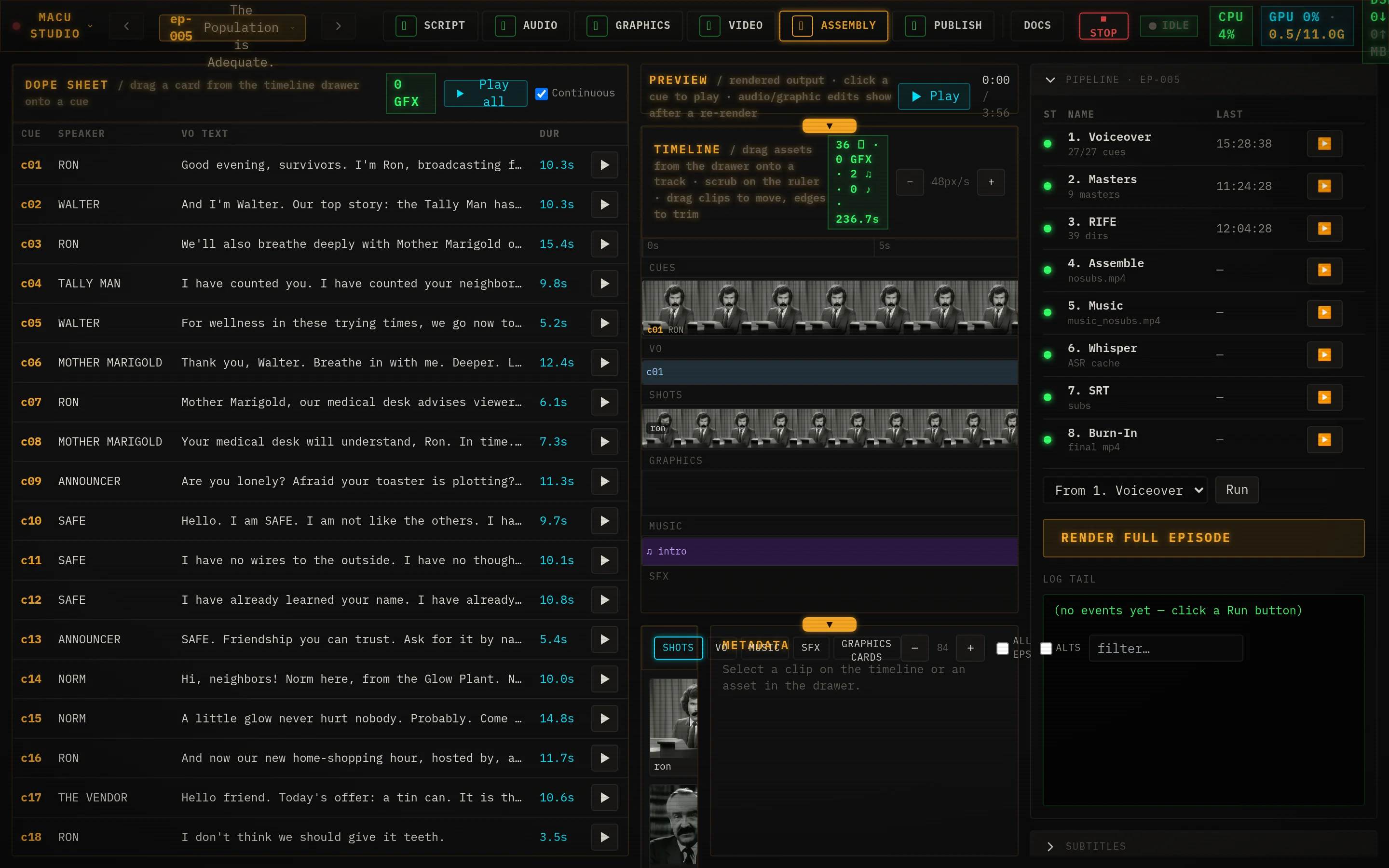 Assembly dashboard
