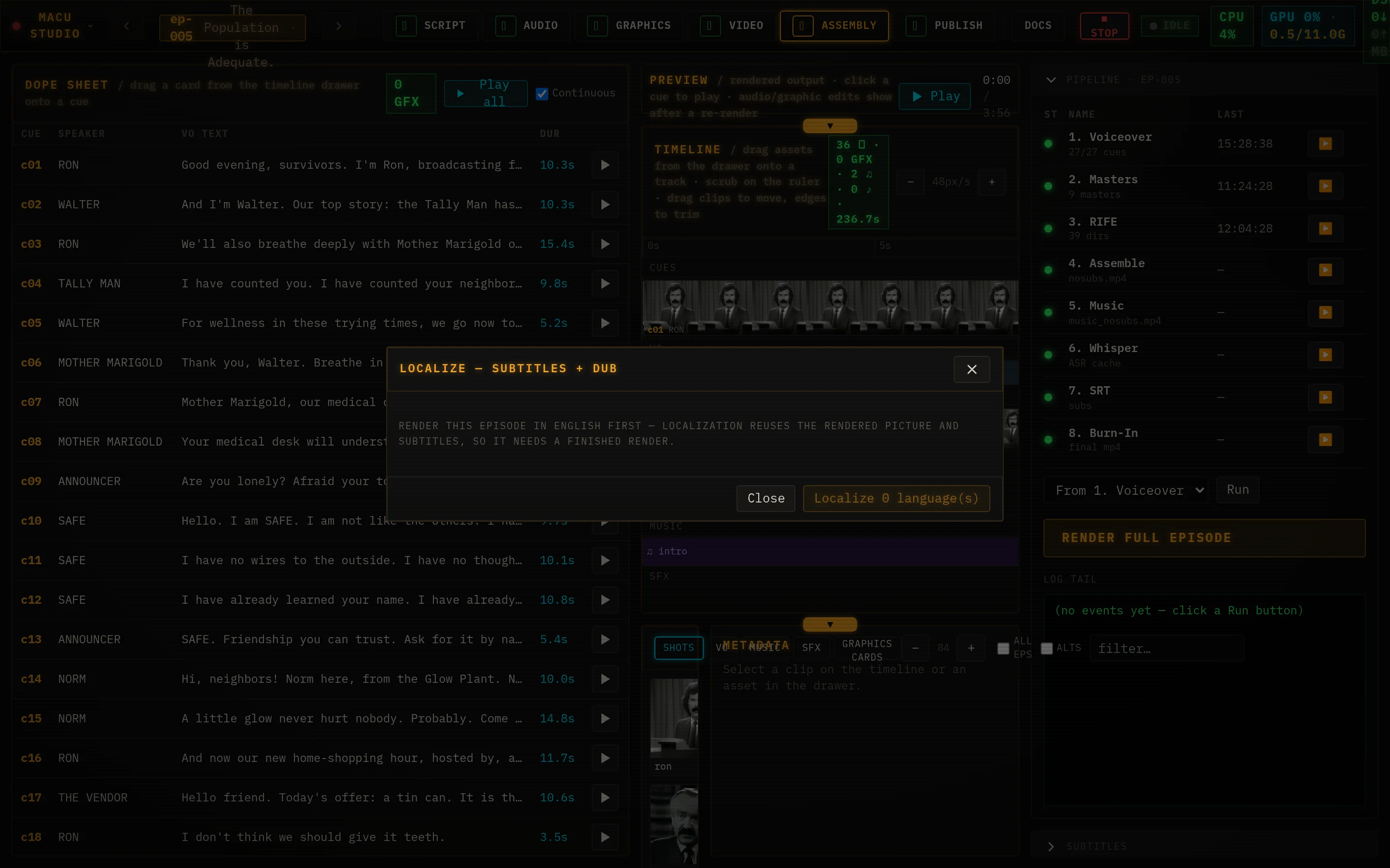 Localize modal